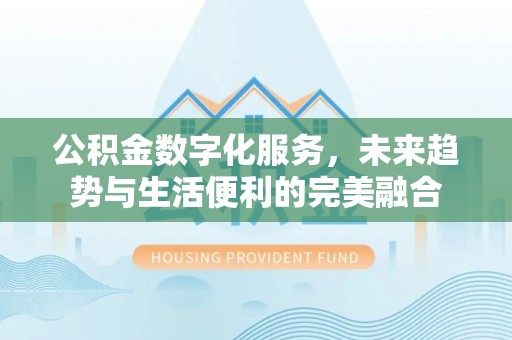 望江公积金数字化服务，未来趋势与生活便利的完美融合