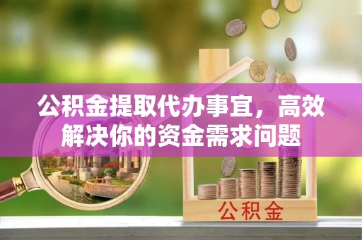 望江公积金提取代办事宜，高效解决你的资金需求问题