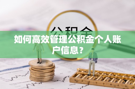 望江如何高效管理公积金个人账户信息？