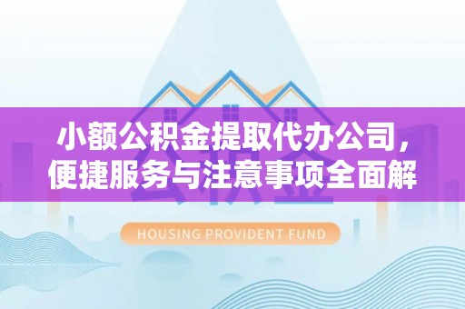 望江小额公积金提取代办公司，便捷服务与注意事项全面解析