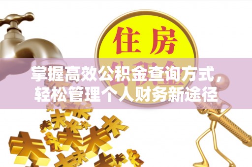 望江掌握高效公积金查询方式，轻松管理个人财务新途径