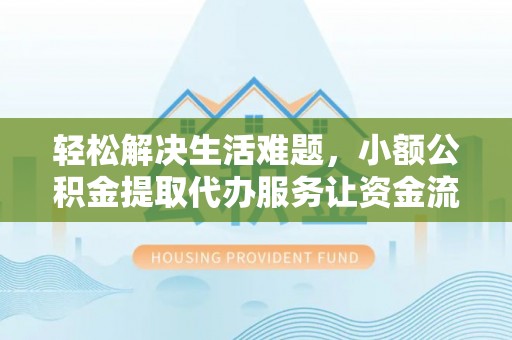 望江轻松解决生活难题，小额公积金提取代办服务让资金流动更便捷